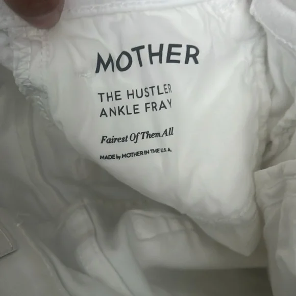 MOTHER the hustler ankle fray white jeans size 27 - Picture 4 of 14